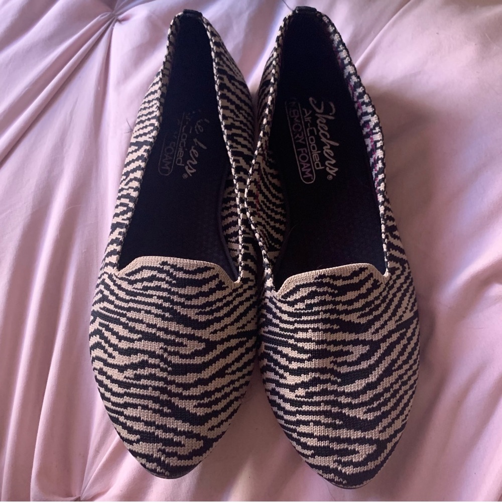 Skechers Cleo Knitty Kitty Memory Foam Stretch Fit Ballet Flats ~ Womens Size 8